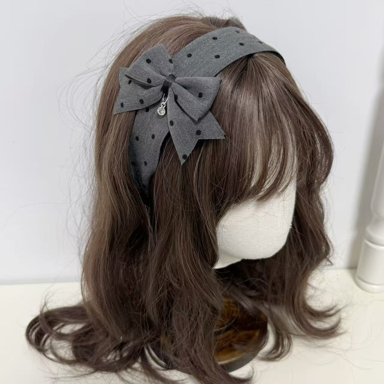 Hi Tech Accessories - Graue Haarschleife im französischen Stil, Haarband,