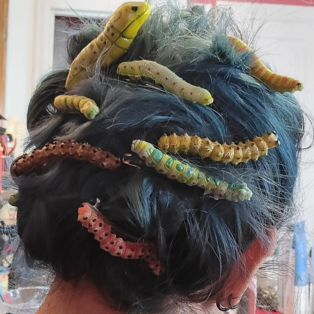 Tech Inspired Accessories - Gruselige 6-teilige Haarspangen für Raupe –