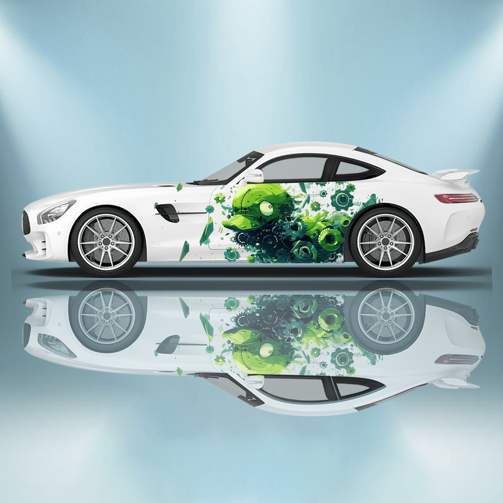 Tech Gear Accessories - Cyberpunk Green Duck Tech Gear Auto-Vinylfolien-Aufkleber,